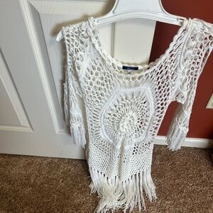 Pretty crochet top with fringe